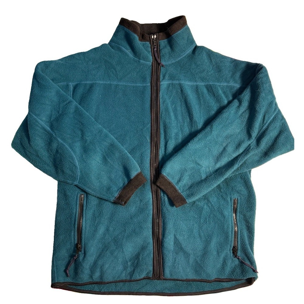 Vintage REI Deep Pile Fleece Teal Green Full Zip Synchilla Women's Size 12